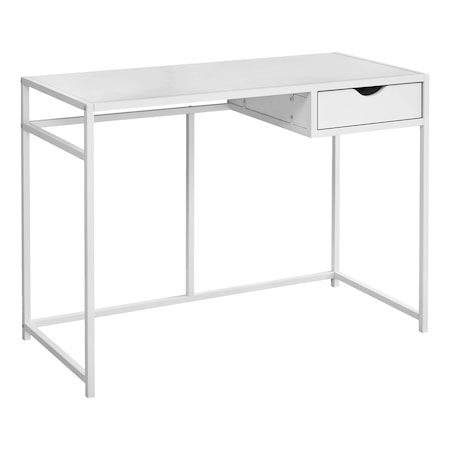 Monarch Specialties Computer Desk, Home Office, Laptop, Storage Drawer, 42"L, Work, Metal, Laminate, White, Contemporary I 7570